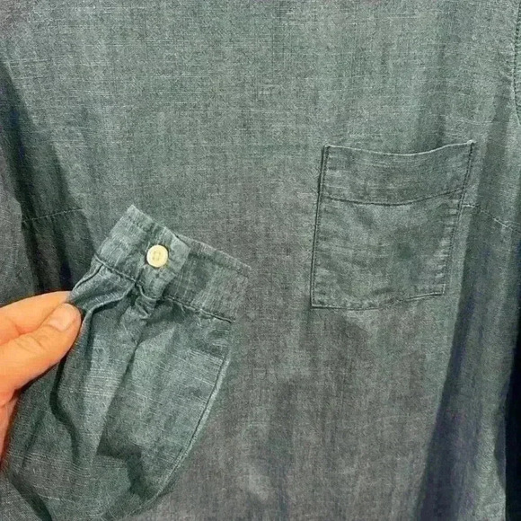 J. Crew Women’s Chambray Popover Shirt with Pocket Long Sleeve Blue Size XXS - Picture 5 of 7